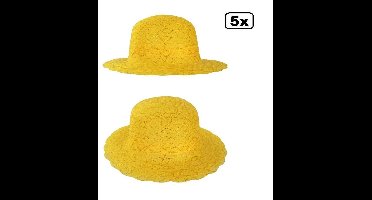 5x Dameshoed Organza goud