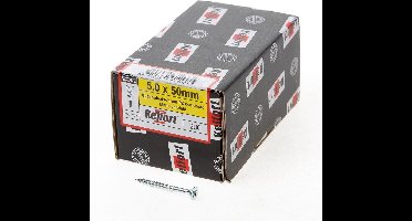 Kelfort Spaanplaatschroef platverzonken kop verzinkt pozidriv deeldraad 5.0 x 50mm (Prijs per 200 stuks)