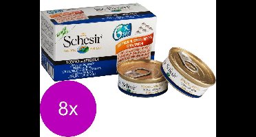 Schesir Kat Mp Blik Gelei 6x50 g - Kattenvoer - 8 x Tonijn&Baars