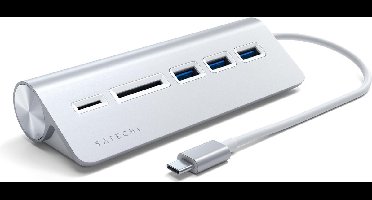 Satechi TYPE-C Aluminum USB Hub & Card Reader - Grijs