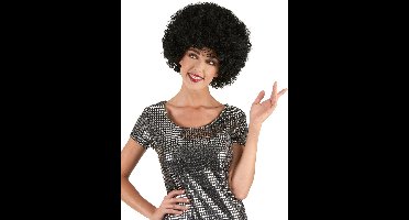 Vegaoo - Zwarte afro pruik voor volwassen - Zwart - One Size