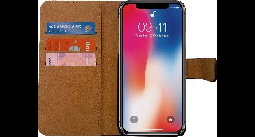 Hoesje Kunstlederen Bookcase geschikt voor Apple iPhone Xs / X - Wallet Zwart van iCall
