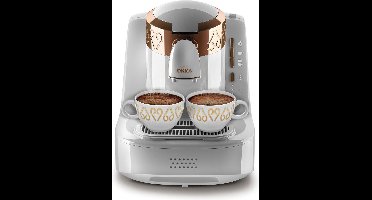 Arzum OKKA Turks Koffiezetapparaat OK001-0200 | Wit/Koper - 2 kopjes - Aanpasbare temperatuur - Volautomatisch - 710W