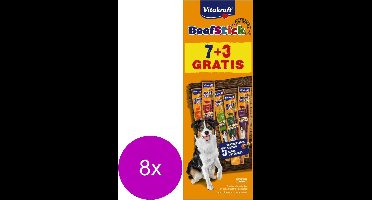 Vitakraft Beefsticks Voordeelverpakking - Hondensnacks - 8 x 10x12 g 7+3 stuks