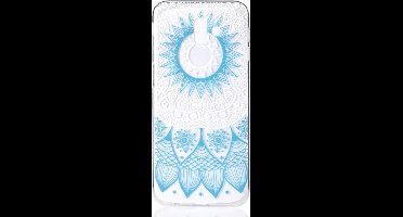 Shop4 - Samsung Galaxy J6 Plus Hoesje - Zachte Back Case Mandala Blauw