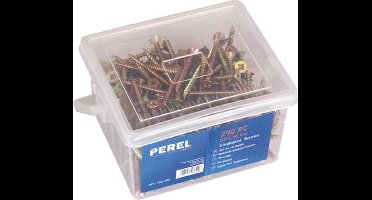 spaanderplaatschroeven 4,0x30mm kruis- geel verzinkt  in x 650 stuks in plastic box