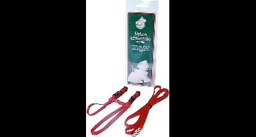 Boon kittentuig met lijn nylon rood rood
