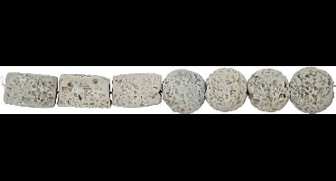 Kunsthars kralen, afm 24x38 & 31x22 mm, beige, 7 assorti