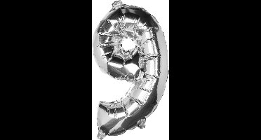 Ginger Ray Pick & Mix - Folieballon cijfer 9 - zilver