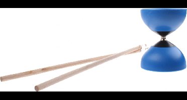 Johntoy Diabolo Met Houten Stokken 13 X 10 Cm Blauw