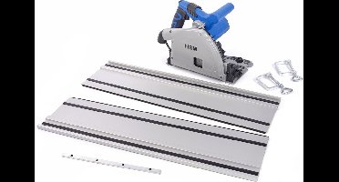 160 mm Professionele 1200 Watt Invalzaag, Linaalzaag met 2 x 700 mm Liniaal
