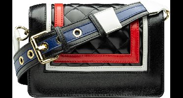 Love Moschino Striped Quilted Dames Crossbodytas - Black Multi
