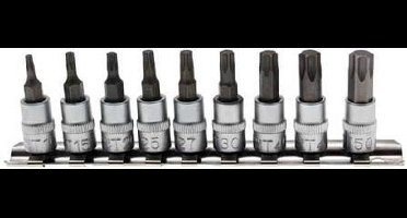 BGS - Torx doppenset -  9 delig - T10 - T15 - T20 - T25 - T27 - T30 - T40 - T45 en T50 - 1/4 aansluiting - BGS2164