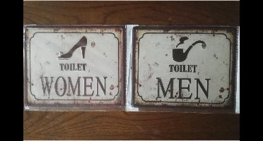 Set luxe toilet borden (set 37) toiletborden - blik