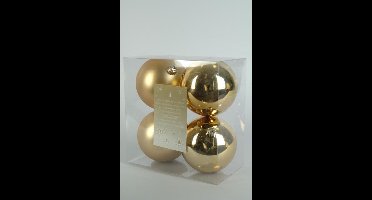 Decoris kerstballen - 4 stuks - kunststof - 10cm