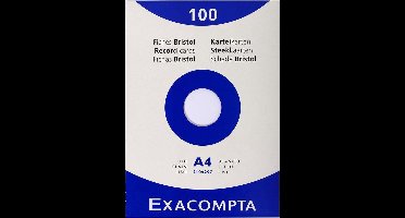 Exacompta etui 100 steekkaarten bristol effen niet geperforeerd 210x297mm - Wit - 13306E