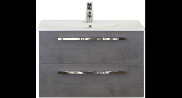 Seville Badmeubelset 80 cm - Beton Antraciet - Keramische Wastafel Wit Enjoy