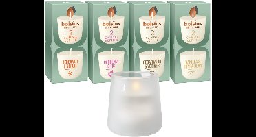 Bolsius - CleanLight - Wit - Houder en navulbare Geurkaarsen - Starterkit - Met 9 (on)gegeurde Refills