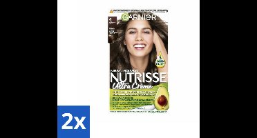 Garnier - Nutrisse Ultra Crème 4 - Haarkleuring - Middenbruin - Intens Voedend - Permanente Kleur - Voordeelverpakking - 2 stuks