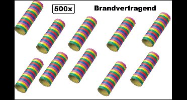 500x Brandvertragende Serpentine rollen gekleurd - Groot verpakking - papier - Brand vertragend Versiering Carnaval Decoratie Optocht Serpetine Feest