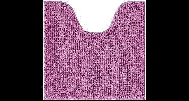 Badmat - 45 x 45 cm (Vierkant - WC-Uitsnijding) - Polyester - Anti-Slip - Super absorberend - Glad geweven - Hoogpolig - machinewasbaar - Kleur : Paars