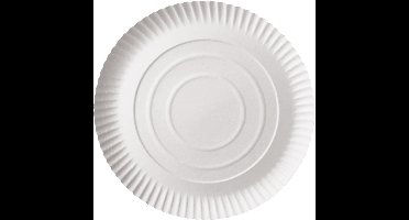 100 Borden, karton pure rond Ø 26 cm · 2 cm wit