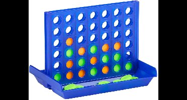Eddy Toys Connect 4 Reisspel - Compact 4 op Een Rij Spel voor Onderweg - Strategisch Denkspel voor Kinderen en Volwassenen - Inklapbaar Speelbord - Kunststof - Blauw