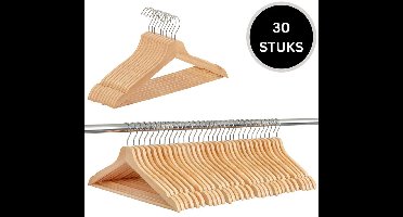 Springos Kledinghangers | Kledinghanger | 30 Stuks | Naturel