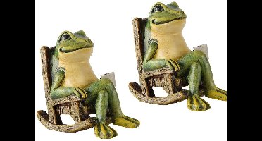 Miniatuur Kikker Tuinbeeld - Accessoires voor Feeëntuinen - Buitenverlichting Zonne-Energie Tuin Kikker Decoratie - Kunst Housewarming Cadeau voor Patio, Tuin, Gazon Ornament, 3,89"X2,36"X3,93 - 2 Stucks