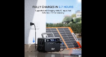 Powerstation – Draagbare Generator – Zonne-Energiecentrale – Accu Powerbank – Noodstroomvoorziening – 230.4wh LIFEPO4 Batterij – 300W Continu Vermogen, 600W Piekvermogen