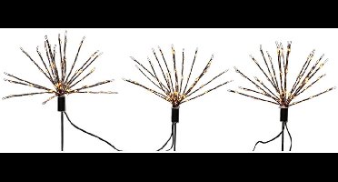 Set of LED garden stakes Lumineo Fireworks Christmas 220 V MicroLED 3 Pieces