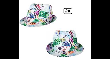 2x Hoed Money Euro mt.59 - Euro Money Festival thema feest carnaval party fun money evenement