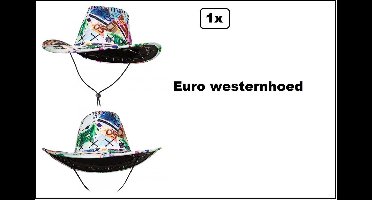 2x Festival Hoed Money/Euro - Festival thema feest carnaval party fun money evenement Western