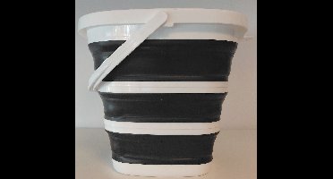 Aqua Laser Opvouwbare Emmer – Vierkante Inklapbare Emmer – 10 Liter – Wit/Grijs – Plaatsbesparende Schoonmaakemmer – Ideaal voor Camping & Caravan