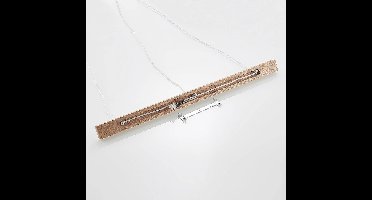 Lindby - Hanglamp - 3lichts - Eikenhout, textiel - H: 18 cm - E27 - Licht hout, wit