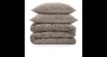 Sleeptime 2 in 1 Teddy Premium Dekbed zonder Overtrek - Dekbed Inclusief Slopen - 240 x 200 cm - Taupe/Grijs