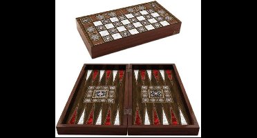 Star Syrian Antique Mosaic Backgammon / Antik Sedef Suriye Tavla Takımı