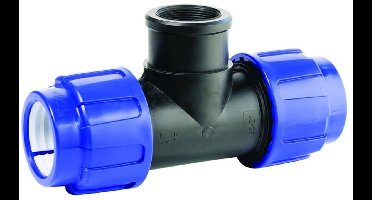 PP PE Buis Koppeling T-stuk 32 x 1/2" IG x 32