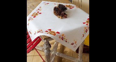 Vervaco - Aïda tafelkleed kit - Egel met paddestoeltjes - PN-0155619 - Borduren - Borduurpakket - Borduurpakket volwassenen - Borduurpakket kind