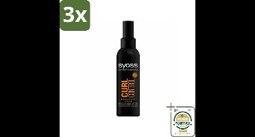 3 x Syoss - Curl Control - Haarspray - Voor Gedefinieerde Krullen - 150 ml - Grootverpakking - Haarspray Krullen - Kruldefinitie - Krul Control - Haarspray Voor Krullend Haar - Haarspray Voor Gedefinieerde Krullen