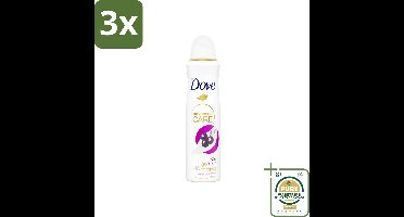 3 x Dove – Deodorant Spray – Acai Berry & Waterlily – 150 ml - Grootverpakking - Anti-transpirant Spray - Deodorant Spray - Acai Berry - Waterlily - Zweetvermindering