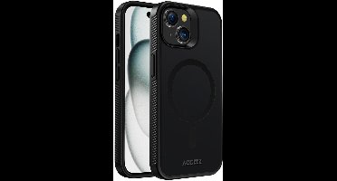 Accezz Hoesje - Geschikt voor Apple iPhone 15 Plus - Frosted Backcover geschikt voor MagSafe - Zwart