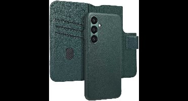 Accezz Hoesje - Geschikt voor Samsung Galaxy S23 FE - Leather Bookcase 2-in-1 met Magnetische Ring - Cedar Green