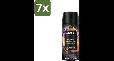 7 x Axe – Deodorant – Peach Infusion – 150 ml - Axe Peach Infusion - Deodorant Bodyspray - Frisheid - Lichaamsgeur - Patchoeli