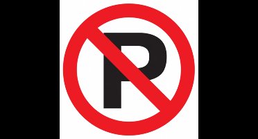 Verboden te Parkeren Sticker – 15 cm Rond – Vinyl Verkeerssticker I ISO 7010