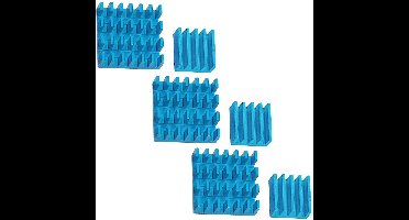 Set van 2 blauwe aluminium koellichamen voor Raspberry Pi 3 met warmtegeleidend kleeffolie