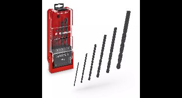 Einhell 6-delige HSS-R metaalboor set (HSS 4241 staal, zwart gepolijst, 135° boorpunt, rolgesmede spiraal type N, ronde schacht incl. opbergkoffer)