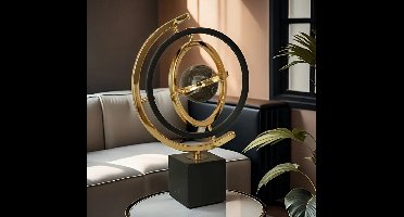 Moderne metalen boldecoratie – abstract tafelornament voor interieur, bureau en cadeaugebruik