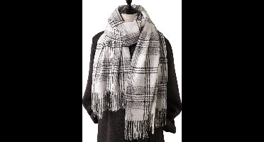 Dikke Warme Sjaal met Vintage Patroon – Omslagdoek met Kwasten - 200x60cm - Stijl 25