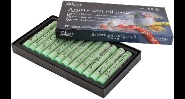 Gallery Oliepastel, L: 7 cm, d 11 mm, dikte 11 mm, lichtgroen, 12 stuk